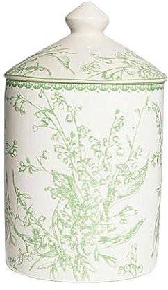 Pastoral Maiglöckchen Serie Keramik Geschirr Kaffeetasse und Teller Set, 250 ml, grünes Glas