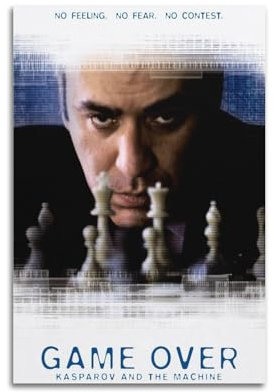 Ink blot Filmposter Game Over Kasparov und die Maschine, Retro, klassisch, Kunstdruck, Wanddekoration, 60 x 90 cm, ungerahmt