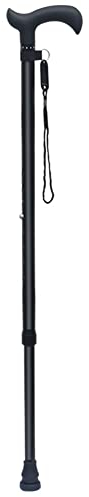 Gehstock Aluminium Offset Cane Ergonomischer Griff Tragbarer Teleskop-Gehstock Krücke Alltagshilfe für eingeschränkte Mobilität (Farbe: Schwarz)