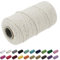 Uiopa Makramee Garn 1.5mm x 100m, Baumwollkordel Farbig Baumwollgarn Geflochten Baumwollseil, Natürliche Baumwollschnur für Wandbehang, Vorhang, Traumfänger, Hängepflanze, Deko (Natürlich)