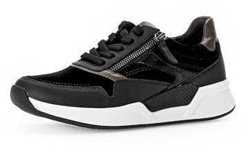 Gabor Damen Low-Top Sneaker, Frauen Halbschuhe,schnürer,Plateausohle,straßenschuhe,Strassenschuhe,Sportschuhe,schwarz Kombi,38 EU / 5 UK