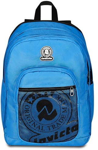 Invicta Zaino Scuola Dial Full Space Solid, Azzurro, Doppio Scomparto Con Fascia Estensibile, Tasca Porta PC, Porta Borraccia e Con Organizer, Zaino Viaggio