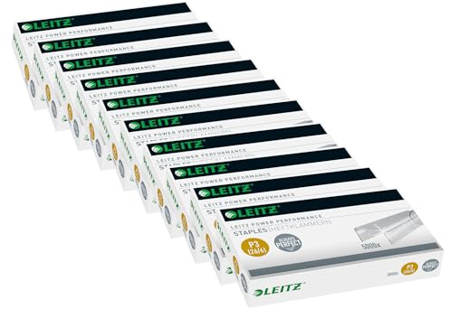 Leitz Power Performance Heftklammern P3 (26/6), 10 x 5000 Stück, Verzinkt, 55721000