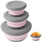 flintronic Ciotola Pieghevole, 3 Pezzi Ciotola da Campeggio Portatile, Set di Silicone Pieghevole Lunch Box, Portatile Picnic Ciotola Insalatiera con Coperchio, per Campeggio Escursioni All'aperto