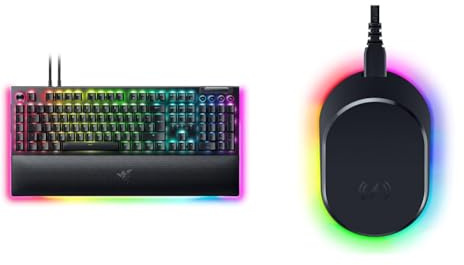 Razer BlackWidow V4 Pro (Green Switch) - Mechanische Gaming-Tastatur & Mouse Dock Pro & Charging Puck