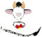 Carnavalife 4 Piezas de Conjunto de Disfraz Vaca adulto unisex, Disfraz Vaca hombre lechero, diadema de vaca niño, talla universal, halloween carnaval (1)