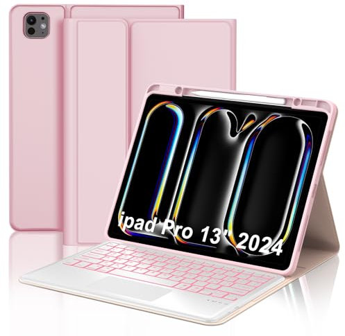 Tastatur für iPad Pro 13 Zoll 2024 (M4), Schutzhülle mit Tastatur für iPad Pro 7 Generation, magnetische Bluetooth-Tastatur mit Hintergrundbeleuchtung Italienisch QWERTY für iPad Pro 7 Gen(M4) 13 Zoll