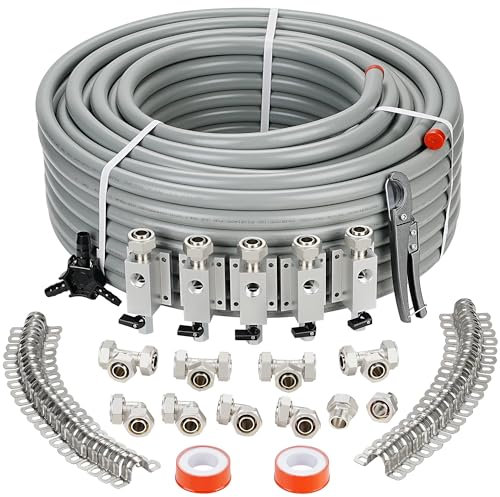 Shop Compressed Air Piping System, 3/4 Inch 200FT HDPE Pipe, Shop Air Line Tubing Kit for Garage, Air Compressor Fittings and Accessories and Wall Outlet Blcoks