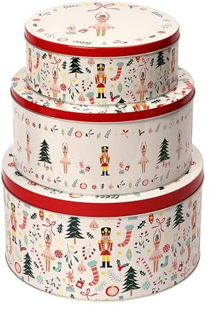Dexam Nussknacker Set mit 3 runden Kuchenformen