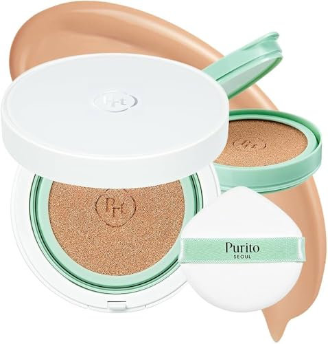 PURITO SEOUL - Wonder Releaf Centella BB Cushion 21 Light Beige, Compact Regenerating BB Cream, 15g