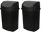 Jolie Max Set of 2 35L Large Swing Top Kitchen Bins – Durable Plastic Dustbins with Flip Top Lid, Easy to Clean, Ideal for Home & Office Waste Management. (BLACK & ANTHRACITE LID)