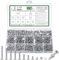 1110 Stk M3 Schrauben Set, Senkkopfschrauben Muttern Set, Flachkopfschrauben und Muttern Set, Kreuzschlitz Maschinenschrauben Sortiment, Gewindeschrauben Set mit Unterlegscheiben Set(Silber, M3)