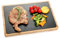 HALE OTEIR Planche de service en ardoise en bois d'acacia avec ardoise, plateau à fromage, plateau en ardoise, plateau à fromage, plateau à fromage, parfait pour les antipasti