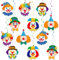 BOFUNX 12 Stück Clown Girlande Karneval Clown Wirbel Girlande Spiral Girlanden Deckenhänger mit Clownkopf Hängegirlanden Partygirlanden für Fasching Karneval Geburtstag Zirkus Party Deko