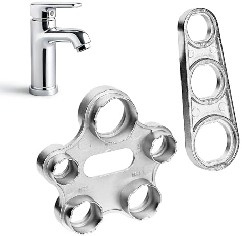 XTDMJ 2-Teiliges Set Strahlregler Serviceschlüssel, Luftsprudler Montageschlüssel wasserhahn sieb Belüfter Schlüssel Werkzeug, Luftsprudler Montageschlüssel für M16 /M18 / M20 /M22 / M24 / M28