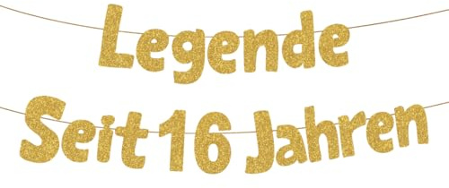 HUKUMA Legende Seit 16 Jahren,16 Geburtstag Junge Mädchen,Lustige Banner 16 Geburtstag,Geburtstagsdeko 16 Jahre Junge,Geschenke Jubiläum 16 Jahre