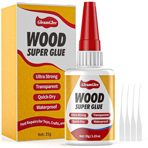 Superkleber für Holz – Extra starker, transparenter & wasserfester Holzkleber für Möbelreparatur, Bastelarbeiten & DIY – Schnell trocknender Kleber für Holz, Metall, Kunststoff & mehr