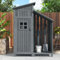 Abri de jardin, armoire à outils, 124 x 46 x 174 cm, convient également pour les petits jardins, (abri en bois, 1 pièce, abri de jardin) (gris)