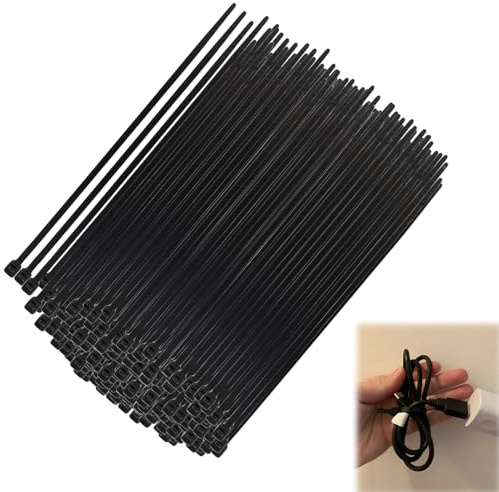 Set di 300 Fascette Serracavo in Nylon Nero, 100mm x 1.8mm, Autobloccanti, Ideali per Organizzazione Cavi in Casa, Ufficio e Giardino, Resistenti e Versatili,Robusto e duraturo