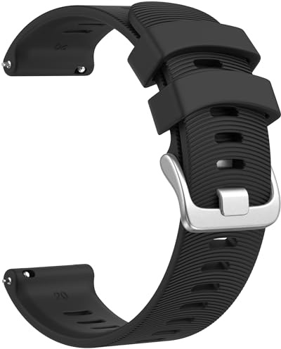 Amzpas Samsung Armband für Samsung Galaxy Watch 7/6/5/4 /FE 40mm 44mm/Watch 6 Classic 43mm 47mm/ 5 Pro 45mm/ 4 Classic für Damen Herren, 20mm Silikon Armbänder, Sport Ersatzarmband (Schwarz)