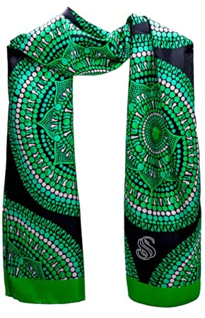 Seta Sole – Sciarpa in 100% Seta Made in Italy 45x160 cm – Mandala Disegnato a Mano – Foulard Elegante Donna, Accessorio Moda Artigianale Lago di Como