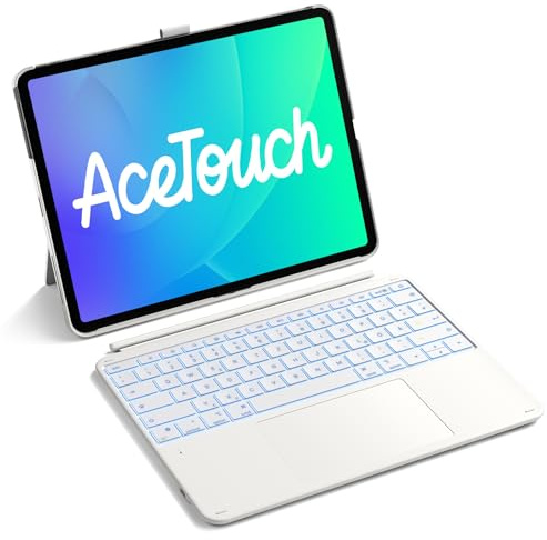 Inateck Tastatur Hülle für iPad Air 13 Zoll (2026/2025/2024,M4/M3/M2),Tastatur für ipad Pro 12.9 Zoll,6 Großes Trackpad,Abnehmbar,QWERTZ,7 Farben Hinterleuchtet,mit Stifthalter,AceTouch