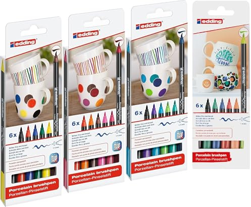 edding 4200 Porzellan-Pinselstiften (24er Komplett Set)