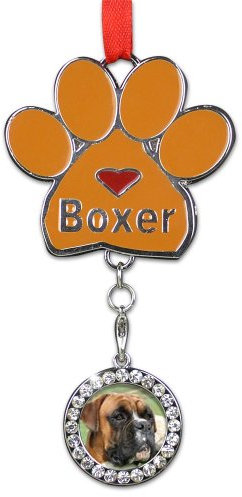 BANBERRY DESIGNS Boxer Weihnachten Ornament – I Love My Boxer Tatze mit Bild, Charm – Hund Weihnachten Ornament