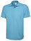 Active Men's Plain Polo Shirt Short Sleeved Work Casual Sports Leisure Clothing - Blue - Large