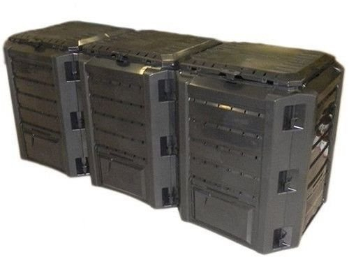 Composteur de jardin ti-1200l Noir Module composteur thermique Composteur en plastique