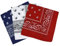 Set 3 bandanas paisley damen und herren rot, weiß, dunkelblau 57x57cm