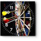 Modern Wanduhr Pfeil Darts Spaß Schild 40x40cm Quadrat Groß Wand Uhr Glas Analog Zimmeruhren Küche Büro Wohnzimmer Glasuhr Wall Clock Dekoration Design Wanddekoration Küchenuhr C4AC40x40-2199