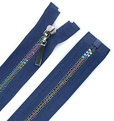 Reißverschluss 5mm 40-80cm Regenbogen-Schiene f. Jacken Softshells Sportbekleidung, Größe:70cm, Farbe:330 marineblau