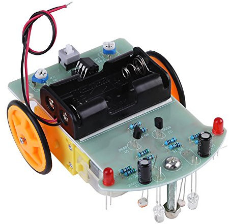 Walfront Kit de Robot Coche Inteligente Conjunto de Componentes Electrónicos de Coche Rastreador de Línea