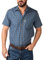Rydale Men's Short Sleeved Shirts Check Patterned Summer Poly Cotton Work Casual Shirt (3XL, Bainton Blue)