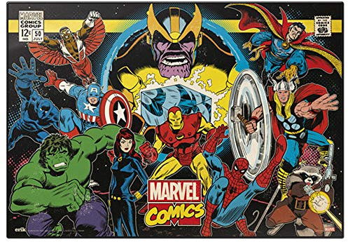 empireposter Marvel - Retro - Charaktere - Schreibtischunterlage ca. 35x50 cm, abwischbar