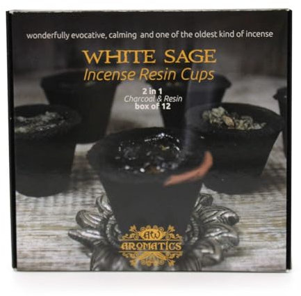 Ancient Wisdom Box of 12 Resin Cups - White Sage
