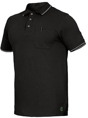 Leibwächter Polo-Shirt Herren Flex-Line – Schwarz – Gr. 4XL – Poloshirt mit Brusttasche – Kurzarm Poloshirts mit 3 Knöpfen – 50% Baumwolle 50% Polyester – Sommer Arbeitsbekleidung für Herren