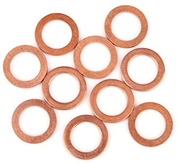 X AUTOHAUX 10 Stk. Kupfer Unterlegscheiben Flachdichtungen Für Auto | 12x18x1,5mm, Flachdichtung, Für Wasser, Kraftstoff, Öl, Hitzebeständig, Elektrisch Leitfähig, Robust