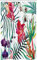 ABAKUHAUS Bunt Schmaler Duschvorhang, Tropische Orchideen, Badezimmer Deko Set aus Stoff mit Haken, 120 x 180 cm, Teal Dunkelrosa