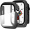 Miimall Funda Compatible con Apple Watch Series 3/2/1 42mm Carcasa Protector Cristal,2 en 1 PC Case Vidrio Templado Alta Sensibilidad Protector Pantalla para iWatch Series 3/2/1 42mm - Negro