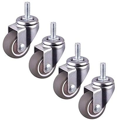 4 Stück Transportrollen Set Schwenkrollen,25mm Möbelrollen,Geräuscharme Möbel Lenkrollen,Verwendung für Kleingeräte Und Kleinmöbel,360° Drehbar,Gesamthöhe 40 Mm,Tragkraft 20 Kg Pro Lenkrollen (M6)
