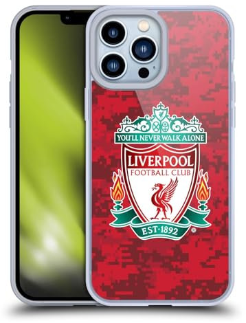 Head Case Designs Officially Licensed Liverpool Football Club Home Red Crest Digital Camouflage Gel Case [Military Grade Protection] Compatible With Apple iPhone 13 Pro Max