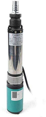 Tiefbrunnenpumpe, 320W Solar Brunnenpumpe Edelstahl DC 24V Wasserpumpe Tauchpumpe 25m 5m³/h Schraubenpumpe für Fabriken Minen Unternehmen und Brunnen