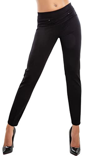 Toocool Pantaloni Donna Eleganti Sigaretta Classici Invernali Curvy VI-2030 [56,Nero]