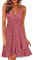 ULTRANICE Damen Sommerkleider Blumenmuster Kleid V-Ausschnitt Strandkleid Verstellbaren Spaghettiträger Rüschen Freizeitkleid(Floral-39,M)
