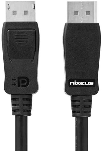 Nixeus VESA Certified DisplayPort 1.4 HBR3 Cable (6 ft) - Supports HDR Gaming Monitors, FreeSync, G-Sync, Adaptive Sync, 4K 144Hz, 8K 60Hz and up to 360Hz Ultra High Refresh Rate (NXC-6DP14)