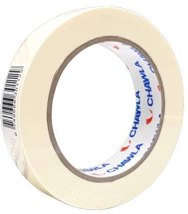 CHAWLA | Masking Tape 24mm 50 Meters | Paper Tape Easy Tear White Removable Painting DIY Decoration, Heavy Duty, Paper Tape for Paint Decoration, 24 mm x 50m