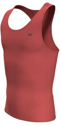 Lo.gas Radtrikot Herren Ärmellos Rennrad Trikot – Angenehm kühlend leicht Fahrradtrikot mit Taschen Ideal für Fitness, Alltag – Rot, S