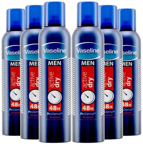 Ultimate Freshness Bundle: Vaseline Men Spray Deodorant 6-Pack - 48-Hour Protection for Active Men!